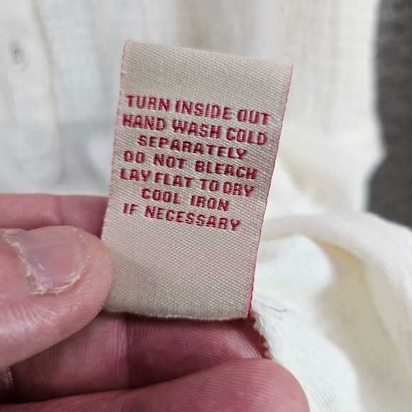 Reba Womens XL Cream Long Sleeve Henley Top Pintuck Woven Bib - Picture 5 of 9